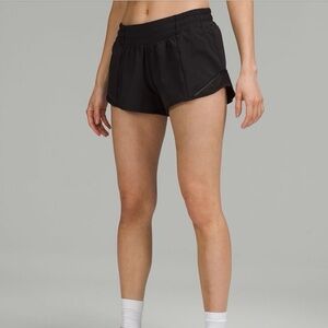 Lululemon Hotty Hot Low Rise Lined Shorts Black Size 10 2.5” Athletic Running